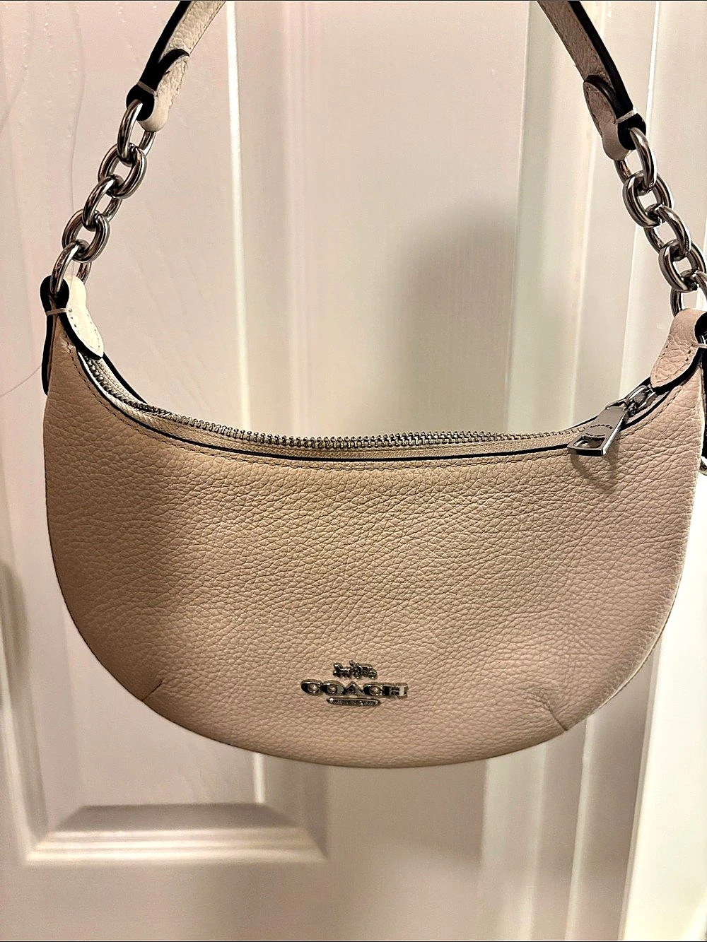 Coach Teri Hobo Shoulder Bag Beige